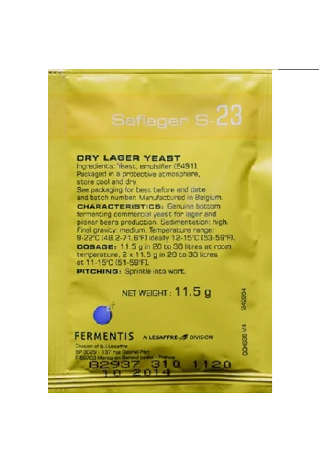 Saflager S23 Yeast - 11.5g